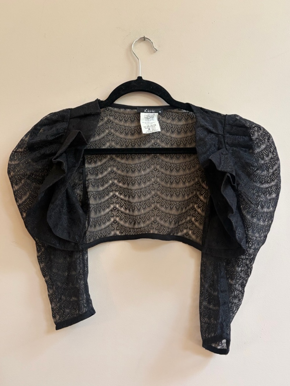 Kiki Riki Lace Puff Poof Sleeve Bolero Sweater Cardigan Kikiriki Whimsigoth